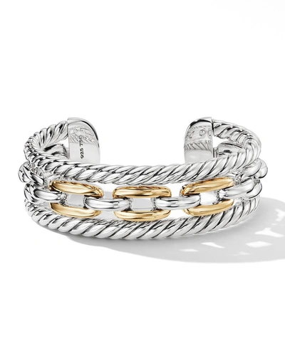 David Yurman Wellesley Link Multi Stack Bracelet In Sterling Silver With 18k Yellow Gold In Yellow/silver