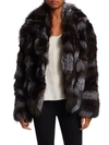 HALSTON HERITAGE Dyed Fox Fur Patched Jacket