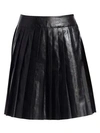 WE11 DONE Faux-Leather Pleated Mini Skirt