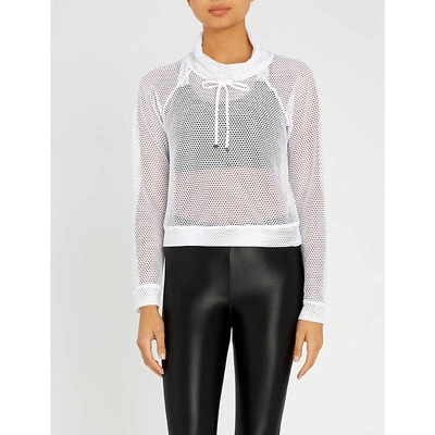 Koral Pump Open Mesh Cropped Pullover In White