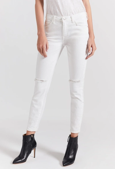 Current Elliott High Waist Stiletto Distressed Jeans In 2 Years Destroyed White