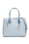 Michael Michael Kors Medium Mercer Pebbled Leather Tote - Blue In Pale Blue