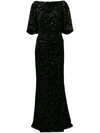 TALBOT RUNHOF TALBOT RUNHOF LONG VELVET DRESS - 黑色