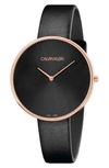 CALVIN KLEIN FULL MOON LEATHER BAND WATCH, 42MM,K8Y236C1
