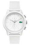 LACOSTE 12.12 CHRONOGRAPH SILICONE BAND WATCH, 44MM,2010974