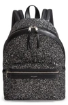 SAINT LAURENT MINI CITY GLITTER BACKPACK - BLACK,5085489VQ5E