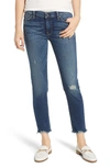 Hudson Tally Unfamed Hem Skinny Jeans In Side Bar W/ Raw Hem