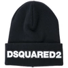 Dsquared2 Embroidered Logo Patch Beanie In Black