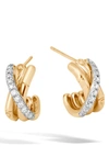 JOHN HARDY BAMBOO GOLD & DIAMOND SMALL J-HOOP EARRINGS,EGX59372DI
