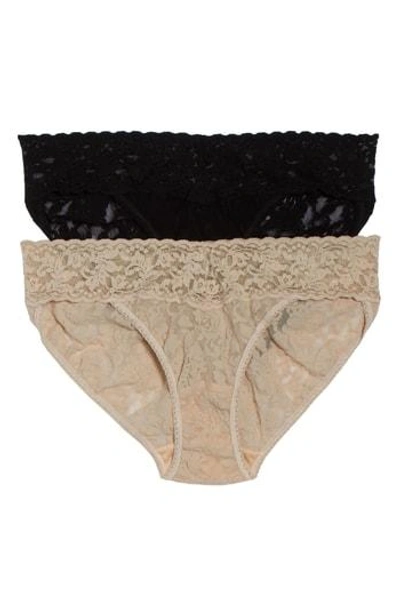 Hanky Panky Signature Lace Vikini In Black/nude