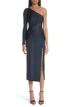 CUSHNIE ET OCHS DENISE TWIST DETAIL ONE-SHOULDER DRESS,318330-53