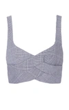 DION LEE CHECK PATTERN WOOL BUSTIER TOP,A3279R19