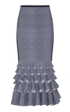 DION LEE CHECK PATTERN RUFFLE SKIRT,A1250R19