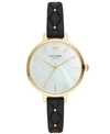KATE SPADE KATE SPADE NEW YORK WOMEN'S METRO QUILTED BLACK LEATHER STRAP WATCH 34MM