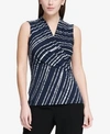 DKNY STRIPED RUCHED TOP, CREATED FOR MACY'S