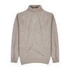 OFFICINE GENERALE TAUPE ROLL-NECK WOOL JUMPER