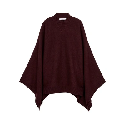 Givenchy Maroon Cashmere Cape In Burgundy