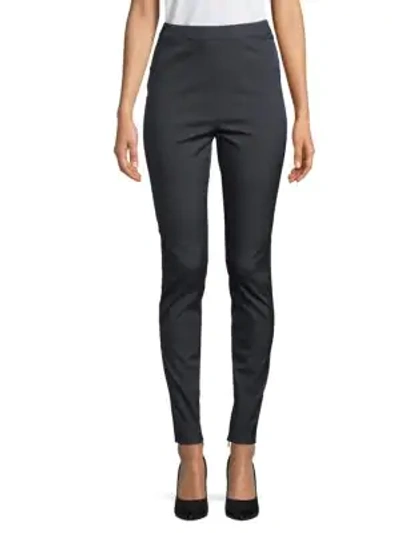 Valentino Banded Skinny Trousers In Navy