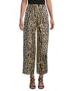 VALENTINO Leopard Jacquard Wide-Leg Wool Trousers,0400098941157