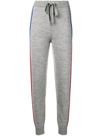 Etre Cecile Stripe Knit Track Pants In Grey