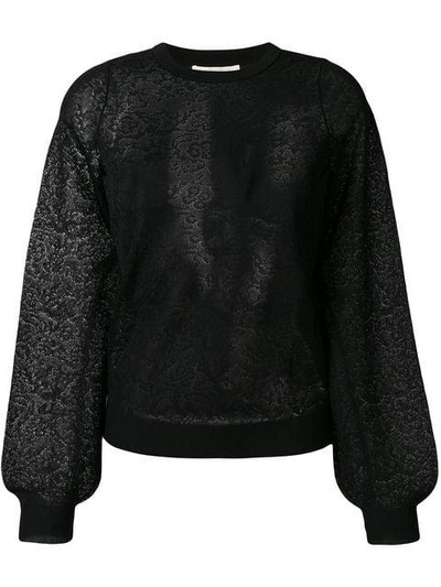Michael Michael Kors Floral Pattern Sweatshirt In Black
