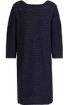 A.P.C. WOMAN METALLIC STRETCH-COTTON MINI DRESS NAVY,GB 1050809008569