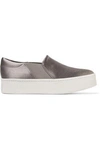 VINCE WOMAN WARREN SATIN PLATFORM SLIP-ON trainers grey,AU 5016545970255367