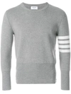 Thom Browne 4-bar Milano Stitch Pullover In Grey
