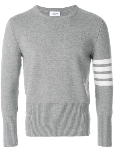 Thom Browne 4-bar Milano Stitch Pullover In Grey