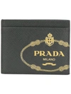 PRADA PRADA LOGO PRINTED CARDHOLDER - GREY