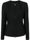 FERRAGAMO SALVATORE FERRAGAMO QUILTED FITTED JACKET - BLACK