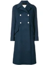 SONIA RYKIEL SONIA RYKIEL DOUBLE-BREASTED LONG COAT - BLUE