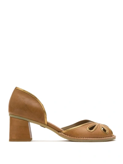 Sarah Chofakian Leather Pumps In Brown