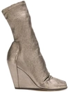 RICK OWENS OPEN TOE WEDGE BOOTIES