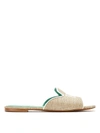 BLUE BIRD SHOES BRIDE STRAW SLIDES