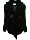 OSMAN OSMAN TIE-FRONT BLAZER JACKET - BLACK