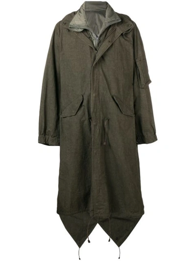 Yohji Yamamoto Long Length Military Coat In Green