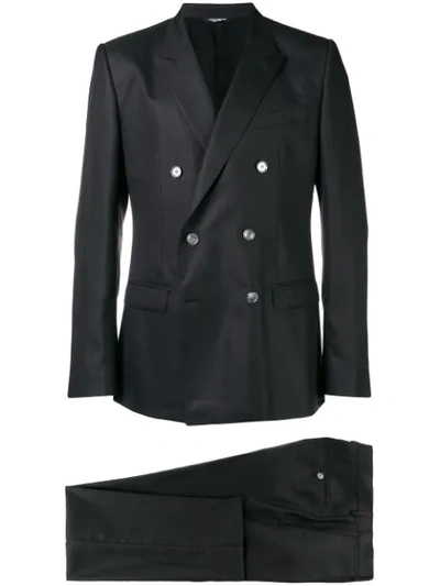 Dolce & Gabbana 双排扣两件式西装套装 In Black