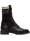 FENDI rockoko FF logo牛皮及踝靴