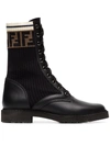 Fendi Black Rockoko Combat Boots