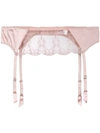 FLEUR OF ENGLAND ANTOINETTE EMBROIDERED SUSPENDER BELT