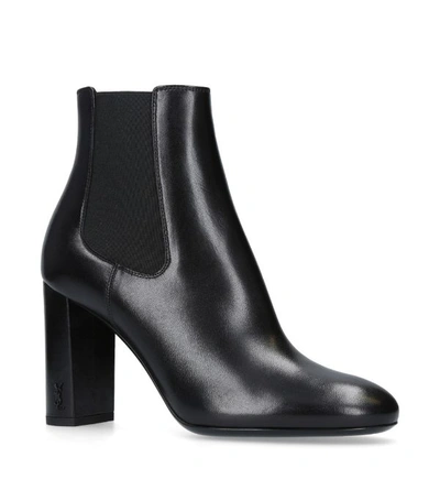 Saint Laurent Loulou 95 Leather Chelsea Boots In Nero