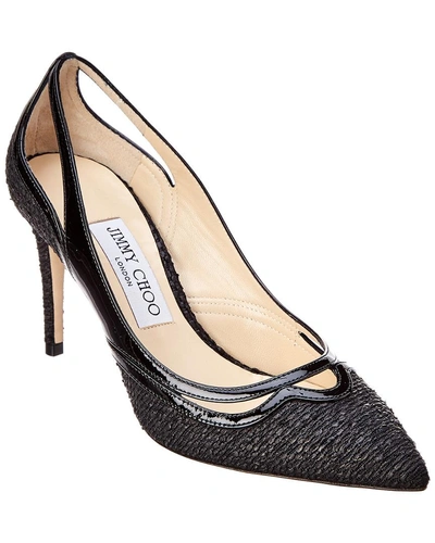 Jimmy Choo Hickory Woven High Pumps In Black