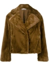 Vince Oversized Faux-fur Jacket In Brown