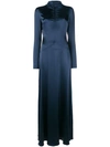 CEDRIC CHARLIER CÉDRIC CHARLIER RUCHED NECK GOWN - BLUE
