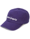 PALM ANGELS PALM ANGELS LOGO EMBROIDERED CAP - PURPLE