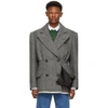 MAISON MARGIELA MAISON MARGIELA BLACK AND WHITE PEACOAT BLAZER