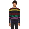 GIVENCHY GIVENCHY BLACK MULTICOLOR LOGO SWEATER