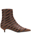 SONIA RYKIEL SONIA RYKIEL STRIPED ANKLE BOOTS - BROWN