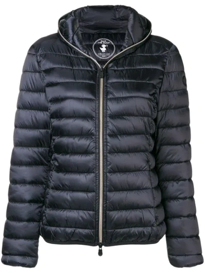 Save The Duck Hooded Quilted Jacket - Black